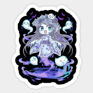 Chibi Ghost Spirit Cute Creepy Halloween Chibis Sticker
